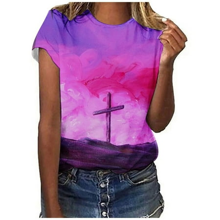 

Corset Top Plus Size Women s Fashion Short Sleeve Retro Round Neck Printed Loose Tops Blouse Purple L