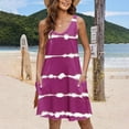 thumbnail image 6 of Ichuanyi Women's Casual V Neck Sleeveless Sundress Summer Boho Floral Beach Dress Loose Tank Dresses with Pockets, 6 of 6