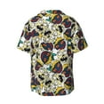 thumbnail image 2 of Xecao offers the Happy Skeleton for Men's Casual Short-sleeved Shirt, a button-up collared shirt with a pocket, perfect for beach vacations and yacht travel in the size., 2 of 7