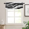 thumbnail image 3 of nqOlkjepod Black Waves Farmhouse Short Window Curtain Valances, Ombre Sea Ripples Shabby Beach Rod Pocket Kitchen Valances for Living Room Bedroom Bathroom Cafe, 1 Panel - 42" x 12", 3 of 8