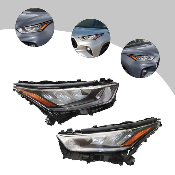 LED Headlights Headlamps Halogen Left Right For Toyota Highlander 2020 2021 2022 Pair Front LED Headlights Headlamps Left & Right For Toyota Highlander 2020-2022 LED Headlight Halogen Turn Signal Lamp