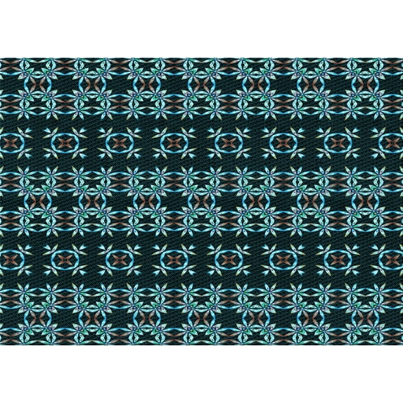 Ahgly Company Machine Washable Indoor Rectangle Transitional Deep-Sea Green Area Rugs, 4' x 6'