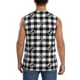 thumbnail image 4 of Uemuo Black Tartan Plaid Pattern Men's Sleeveless T-Shirt,Muscle Athletic Tank Top, Moisture-wicking Quick-dry Breathable Classic Tee Top for Gym Run Outdoor Sports-, 4 of 8