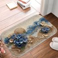 thumbnail image 5 of 1pc Sea Scene with Hydrangeas Absorbent Non-Slip Bathroom Thickened Flannel Rug Decor,Soft,Quick Drying,Suitable For Indoor/outdoor Use,Bathrooms,Bedrooms,Kitchens,Terrace,Laundry Rooms,16"x24", 5 of 9