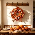 thumbnail image 6 of Aurorax Fall Wreaths for Front Door 22 inch,Thanksgiving Fall Wreath Decorations with Artificial Rose Sunflower Pumpkin Large Farmhouse Thanksgiving Harvest Decor for Outside Indoor Window, 6 of 6