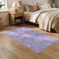 thumbnail image 2 of ODIKA 5'x7' Washable Area Rug Non-Slip, Low Pile, Stain Resistant Abstract Minimalist Border Motifs Swirl Gradient Purple Ombre Refined Structured for Guest Room, Lounge, Apartment, 2 of 7