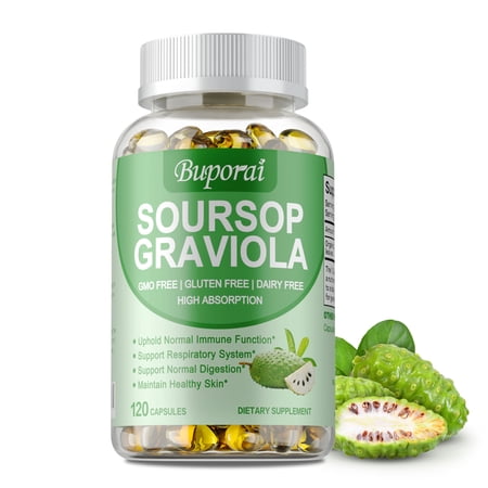 Soursop Graviola - Supports Digestive and Immune Health, and Has Antioxidant Properties - 120 Capsules