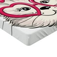 thumbnail image 2 of Ambesonne Cat Fitted Sheet, Heart Shape Glasses Bow, Twin XL Size, Magenta Beige Black, 2 of 3
