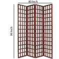 thumbnail image 5 of Wooden 4 Panel Foldable Window Pane Screen with Grid Design, Brown- Saltoro Sherpi, 5 of 5
