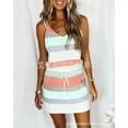 thumbnail image 1 of Nouvelle Arrivée 2024 Robe Mignonne à Rayures Colorées avec Cordon de Serrage Robe une Pièce pour Femmes-YOUYOU, 1 of 2
