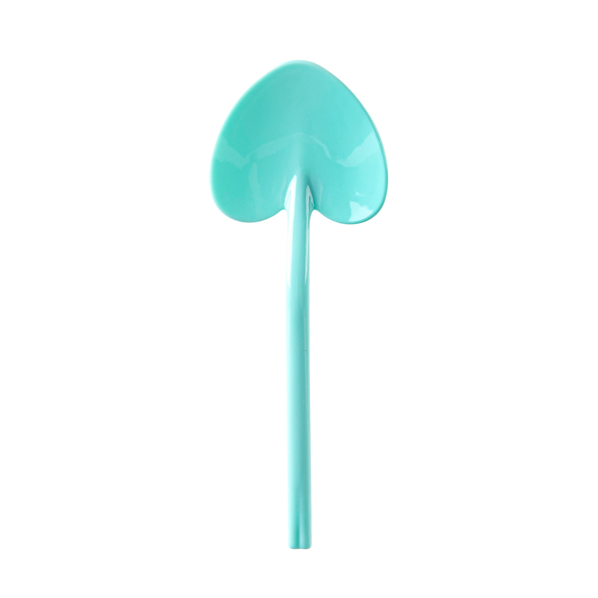 Restaurantware-3.5 Inch x 1.25 Inch Heart Spoons, 500 Disposable Mini Plastic Spoons - Heart-Shaped, For Desserts, Teal Plastic Tasting Spoon, For Parties Or Events,
