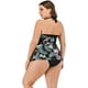 thumbnail image 3 of Traje de baño con falda y estampado de flamencos talla grande Negro 4XL Xemadio HMHZ723-10, 3 of 7