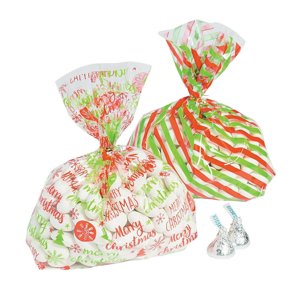 Christmas Plastic Treat Bagss Party Supplies 24 Pieces Walmart