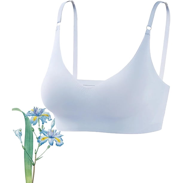Youka Lingerie Sujetador sin aros, sujetador sin aros con tirantes ajustables, sujetador con realce, sujetador en relieve