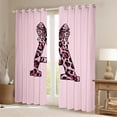 thumbnail image 2 of Erosebridal Black Pink Leopard Print Bow Knot Girl Black Out Curtains,Personalized Initial A Curtains Pack of 2 (42x63 Each) For Teens, 2 of 6