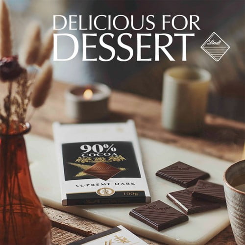 Lindt Excellence Intense Dark 90% Cocoa Chocolate Bar 100g, British Import (Pack of 3)
