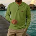 thumbnail image 2 of Tisuna Men Long Sleeve T-Shirts Casual Henley Neck Tops Men Solid Tee Shirts For Sport Workout Size L, 2 of 8