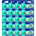 thumbnail image 1 of Murata 341 SR714SW Battery 1.55V Silver Oxide Watch Button Cell (20 Batteries), 1 of 5