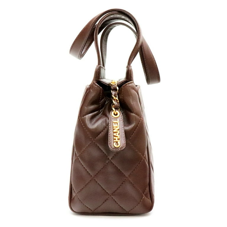 used Pre-owned Chanel Vintage Matelasse Lambskin Handbag Ladies Brown Tea Chain Coco Mark 4th Series Made in 1994 Chanel (Good), Adult Unisex, Size: (