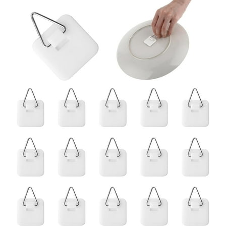LZLINGMEI 15PCS Invisible Adhesive Plate Hangers,Wall Plate Hanger Display Holder,Picture Hanger Hanging Hooks for Decorative Plates and Wall Art