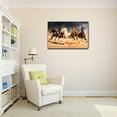 thumbnail image 2 of wall26 - Canvas Wall Art - Five Running Horses - Gallery Wrap Modern Home Art | Ready to Hang - 32x48 inches, 2 of 3