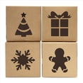 thumbnail image 4 of 60 Cajas de Cartón Kraft para Galletas de Panadería, 4 x 4 x 2,5 Pulgadas, Ventana Emergente Automática para Cupcakes de Navidad, Galletas, Brownies, Donas, 4 of 5