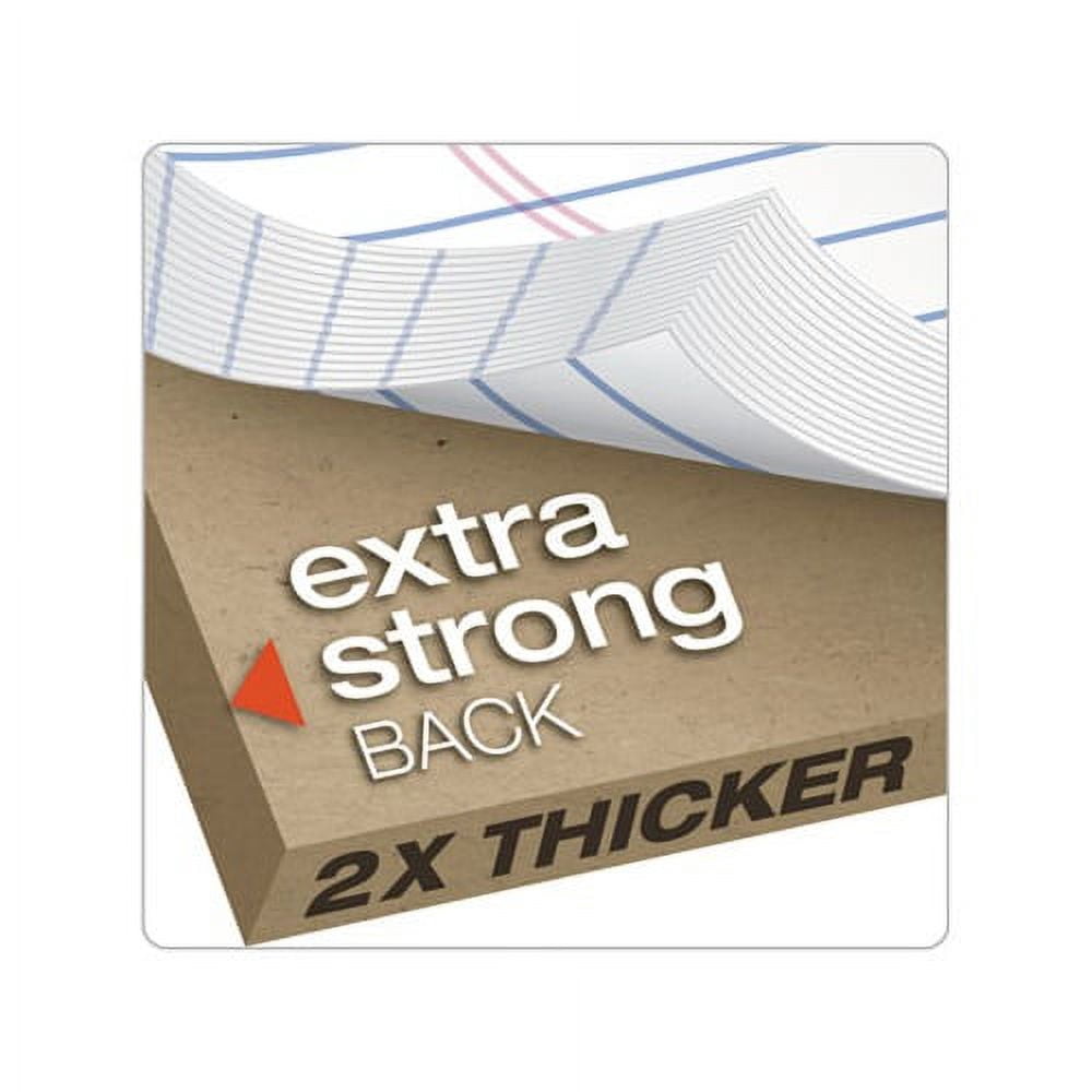 Double Docket Ruled Pads Narrow Rule, 8.5 x 11.75, White, 100 Sheets, 4/Pack