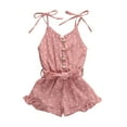 thumbnail image 1 of goowrom Baby Girl Summer Heart Printed Straps V-Neck Jumpsuit, 1 of 9
