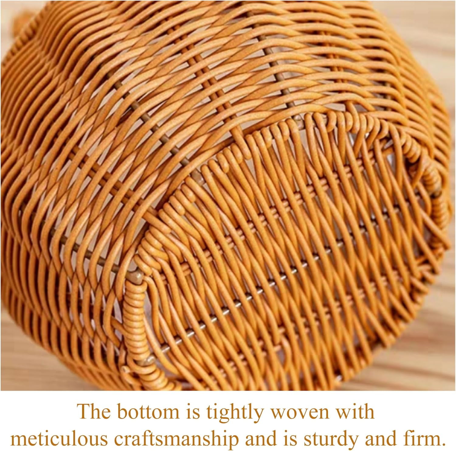Kids Bunny Wicker Baskets:Wicker Easter Basket with Handle, Easter Basket, Creative Rabbit Ear Shape Picnic Basket, for Candy Egg Bread Flowers Toy Storage, Woven basket (B)