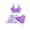 Purple, variant on CCRFTGI Girls Swimsuit 3 Piece Summer Cute Bathing Suit Allover Printed Criss Cross Bikini Set with Cover Up Skirt Beach Swimwear 2-12 Years Black 9-10 Years
