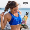 thumbnail image 6 of ALAZA Flowers Water Bottle Insulated Flask Stainless Steel Straw Lid 20 oz, 6 of 6