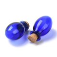 thumbnail image 2 of 10pcs Oval Glass Cork Bottles Ornament Glass Empty Wishing Bottles DIY Vials for Pendant Decorations Blue 1.55x2.6~3cm, 2 of 3