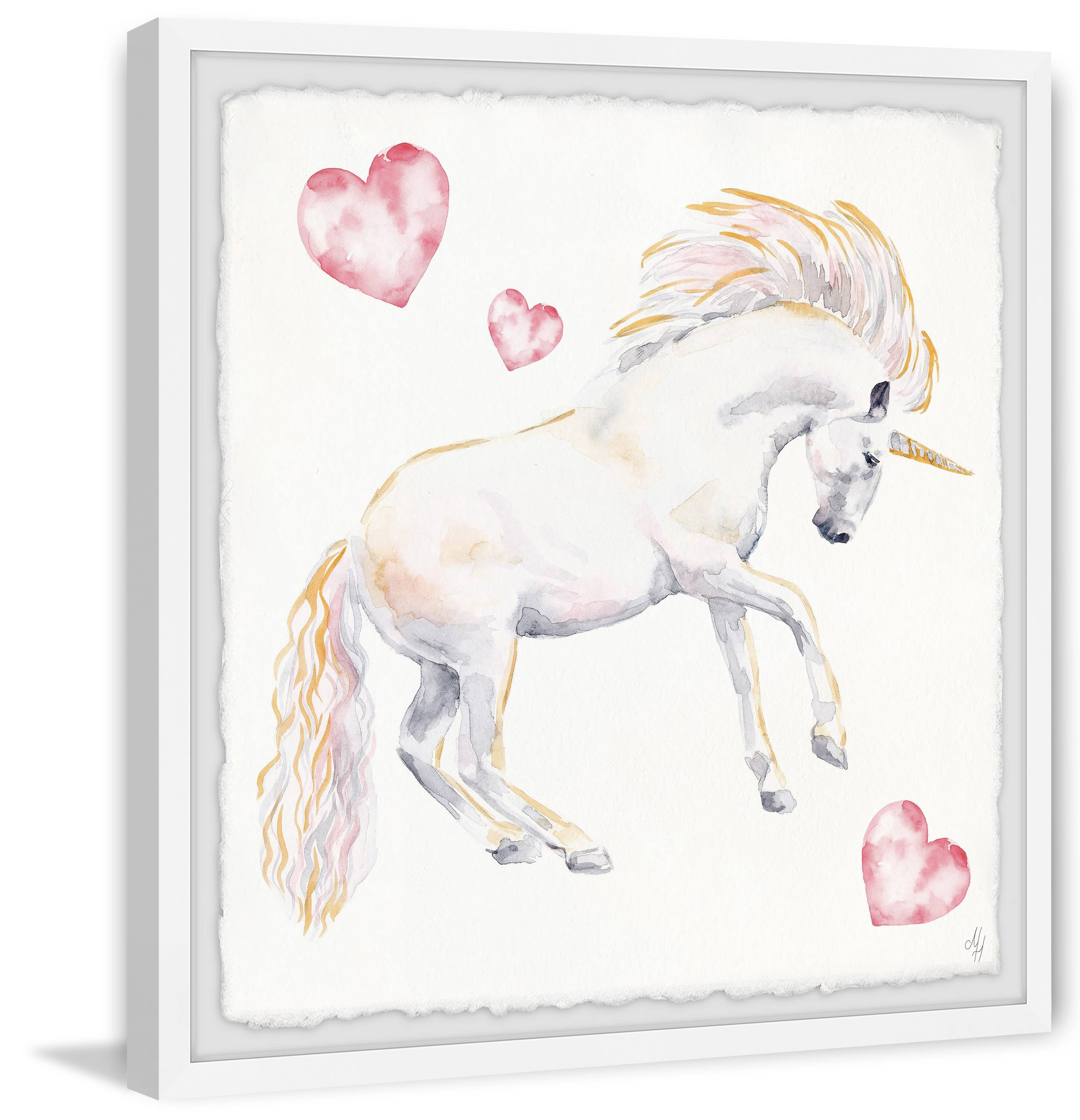 Marmont Hill Dancing Unicorn Framed Wall Art