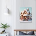 thumbnail image 3 of COMIO Christmas Wall Art,Pink Christmas Wall Decor,Christmas Pink Gingerbread House Snow Decorations Poster Prints for Home Room Decor,Winter Seasonal Decor Prints Wall Art Unframed, 3 of 4