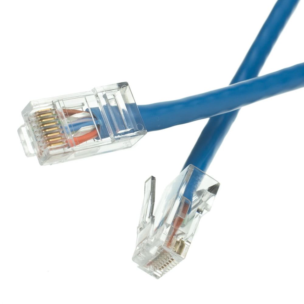 6 Inch 2 Pack eDragon Cat5e Ethernet Patch Cable with Snagless/Molded Boot, Blue, 