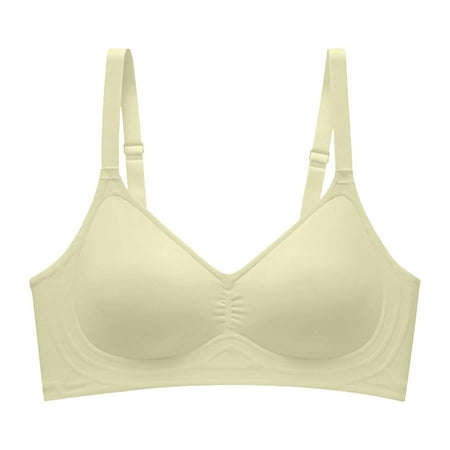 BYHONG Comfortable Seamless Full Coverage Bra for Women Wireless Bras with Soft Support Regular and Plus Size Light Green XL