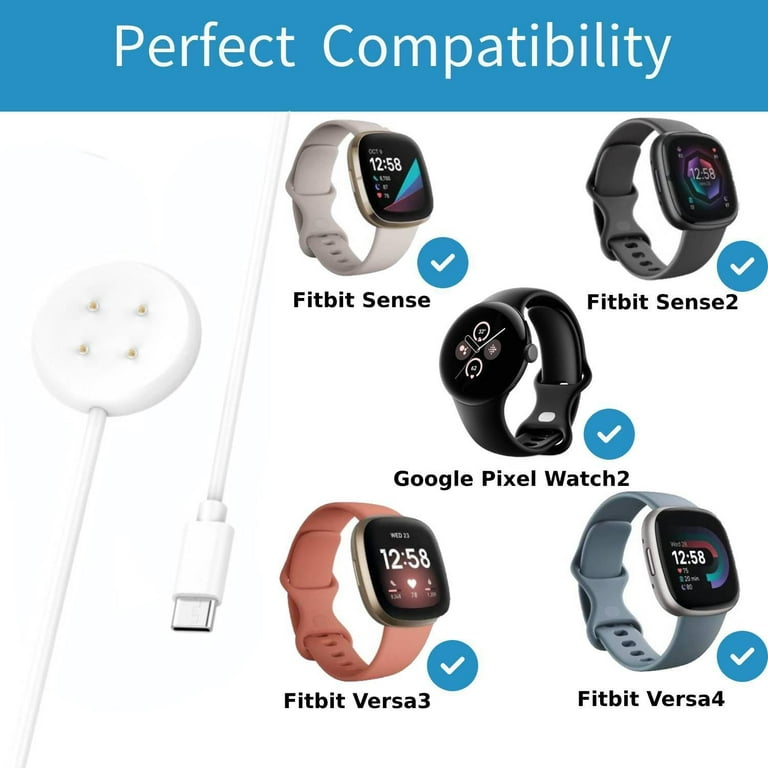 KOMI 2-Pack USB C Magnetic Smartwatch Charging Cable, Fits Google