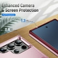 thumbnail image 7 of Dteck for Samsung Galaxy S24 Ultra Case, Full Body Heavy Duty Rugged Shockproof Protective Phone Cover with Tempered Glass Screen Protector and Camera Lens Cover,Pink+Rose, 7 of 7