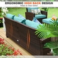thumbnail image 5 of MF Studio 7-Seat Outdoor Patio Furniture Set with Fire Pit Table Wicker Patio Conversation Set Blue, 5 of 13