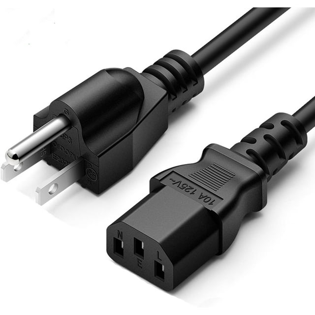 6FT 3 Prong Replacement Power Cable for Computers, Computer Monitor Compatible with LG, Samsung, Toshiba, Sony,Vizio TV Power Cord, Printer Extension Cords,10A 125V Universal Extension Cable