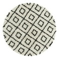 thumbnail image 3 of Unique Loom Trellis Shag Collection Area Rug - Ruth (6' Round White and Black/Ivory), 3 of 11