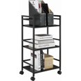 thumbnail image 3 of Ameriwood Marshall 3 Shelf Metal Rolling Utility Cart, White, 3 of 6