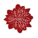 thumbnail image 2 of Mantel individual de encaje redondo rojo navideño, tejido por urdimbre, diámetro 30 cm, de fibra de poliéster., 2 of 6