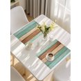thumbnail image 5 of Farmhouse Teal Blue Brown Placemats Set of 8, Vintage Wooden Striped Placemats for Dining Table, Place Mats for Kitchen Tabletop, Waterproof Wipeable Dining Table Mats Set, 5 of 9