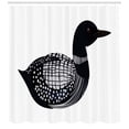 thumbnail image 3 of Ambesonne Loon Shower Curtain, Doodle Drawn Bird with Motifs, 69"Wx75"L, Night Blue Grey, 3 of 3
