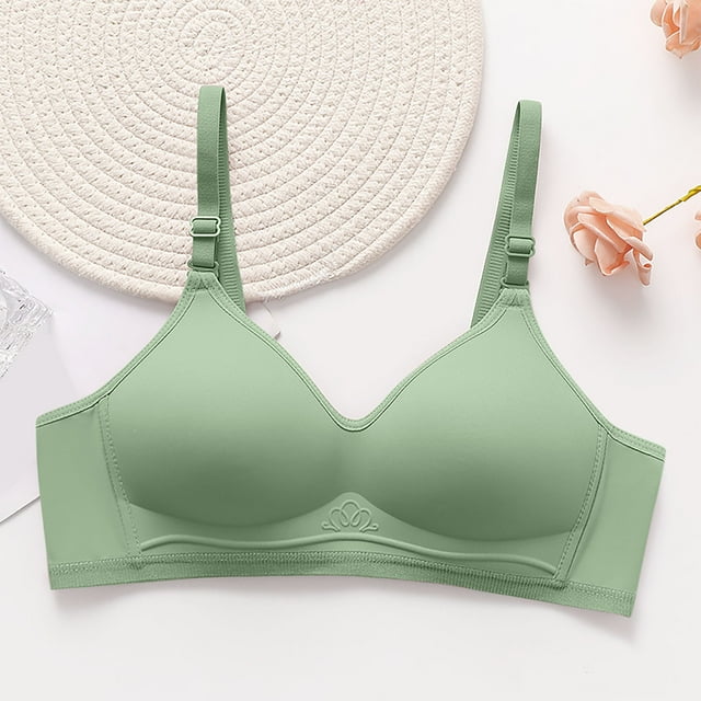 Censtreet Women's Gathered Underwear,Sexy Beautiful Backless Lingerie without Steel Rings,Solid Color Daily Bra