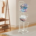 thumbnail image 6 of 3-Tier White Laundry Hamper with Wheels - 15kg Capacity, 4 Casters (2 Locking) - Space-Saving Clothes Sorter for Home/Dorm, 6 of 12