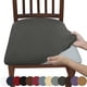 thumbnail image 1 of Nvzi Fundas de asiento impermeables para comedor, fundas protectoras elásticas, extraíbles y lavables para sillas de cocina (4 piezas, gris oscuro), 1 of 3