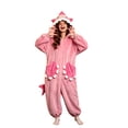 thumbnail image 4 of BOOMNY Halloween Unisex Men Womens Flannel Onesie Pajamas Cartoon Shark Long Sleeve Hooded Pjs Jumpsuit Cozy Warm Loungewear Homewear, 4 of 6
