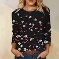 thumbnail image 3 of Perfectbot Women's Long Sleeve Crew Neck T-Shirt Floral Print Casual Comfortable Daily Top Tee, 3 of 7